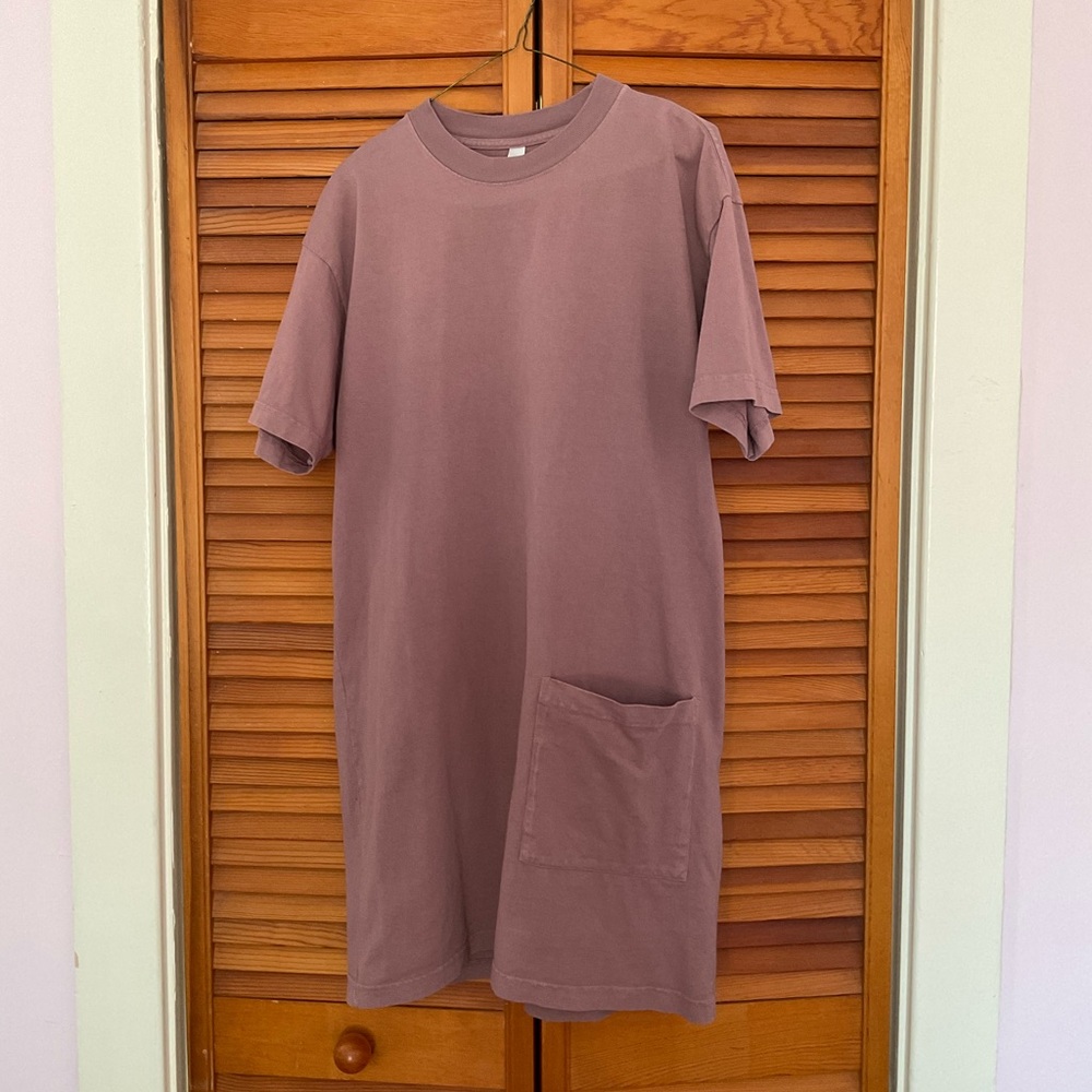 Los Angeles Apparel Oversized T-shirt Dress Mauve Garment Dye